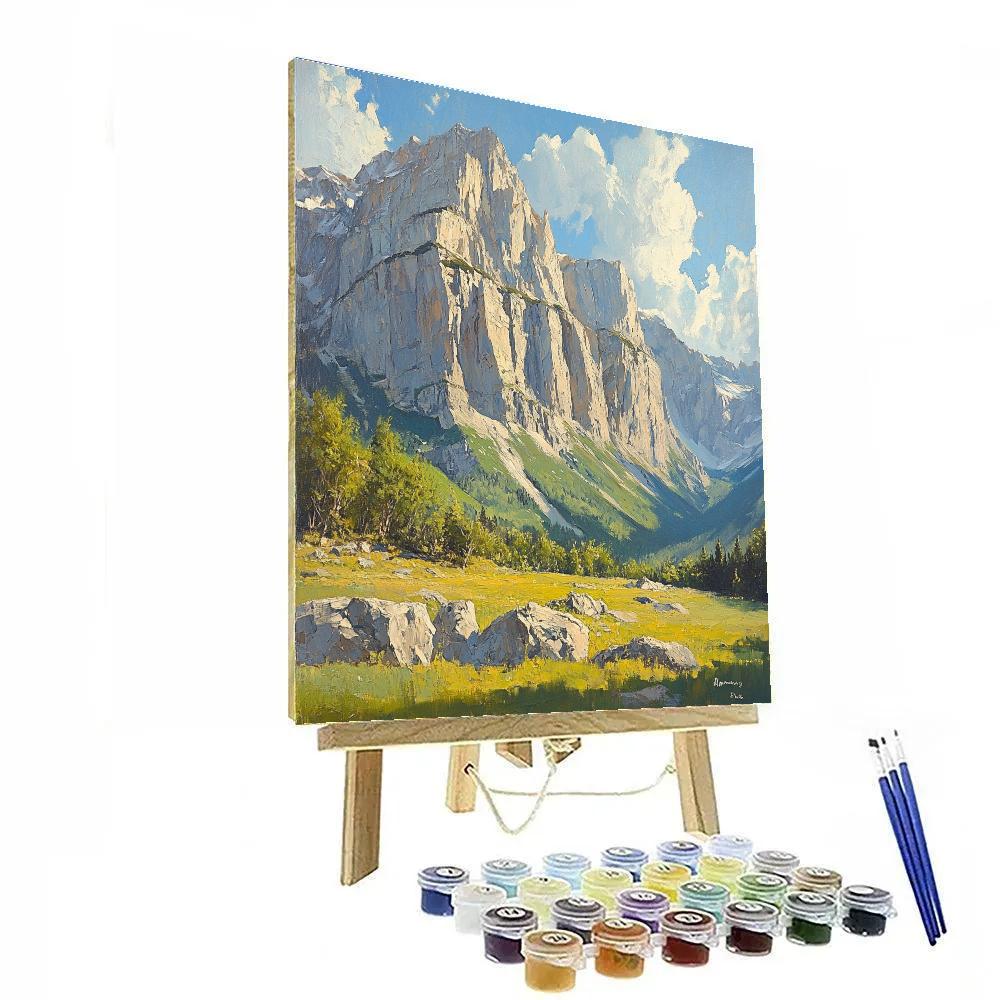 Gustave Courbet Inspired Rugged Mountains paint by number