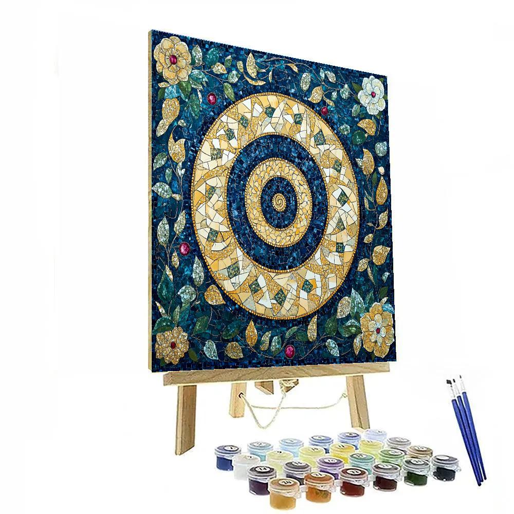 Gustav Klimt Inspired Midnight Garden Spiral Path paint by number