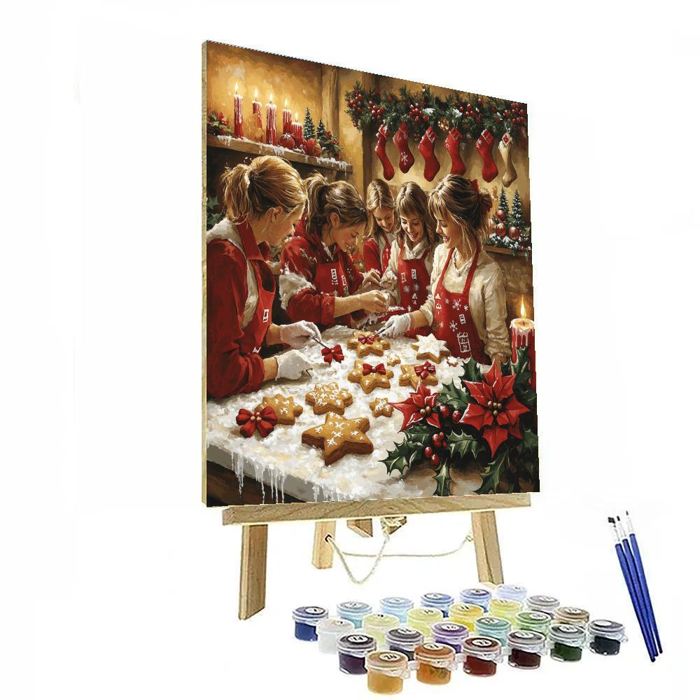 Bells And Bows Baking Night Paint by numbers art