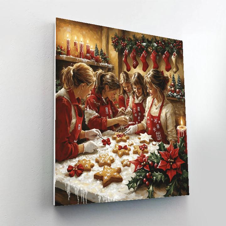 Bells And Bows Baking Night Paint by numbers art