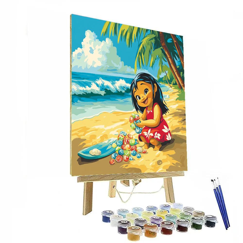 Lilo Beach Shell Collection Day Disney Inspired DIY paint by numbers