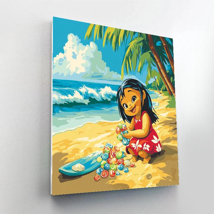 Lilo Beach Shell Collection Day Disney Inspired DIY paint by numbers