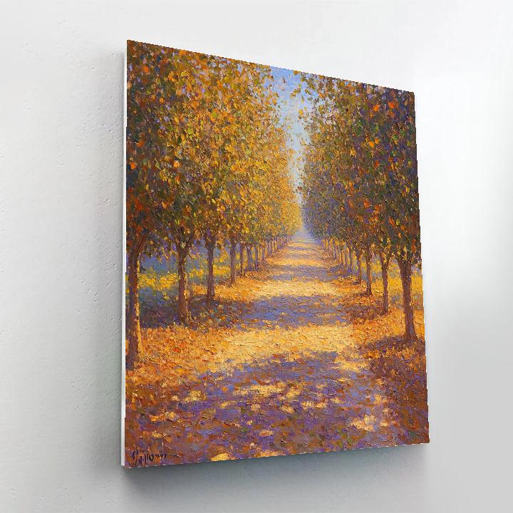 Claude Monet Inspired Autumn Orchard Amber Glow painting number kit
