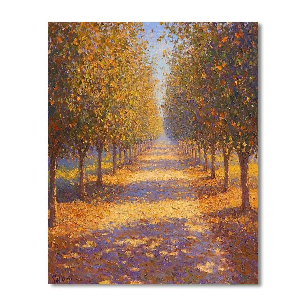 Claude Monet Inspired Autumn Orchard Amber Glow painting number kit