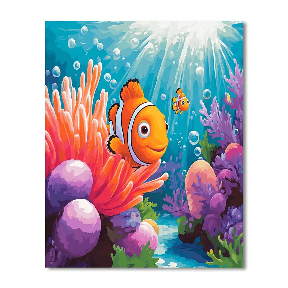 Nemo Coral Reef Curiosity Disney Inspired Number painting