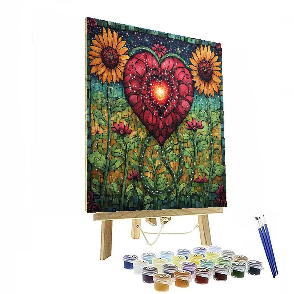 Frida Kahlo Inspired Nebula Heart Garden DIY paint by numbers