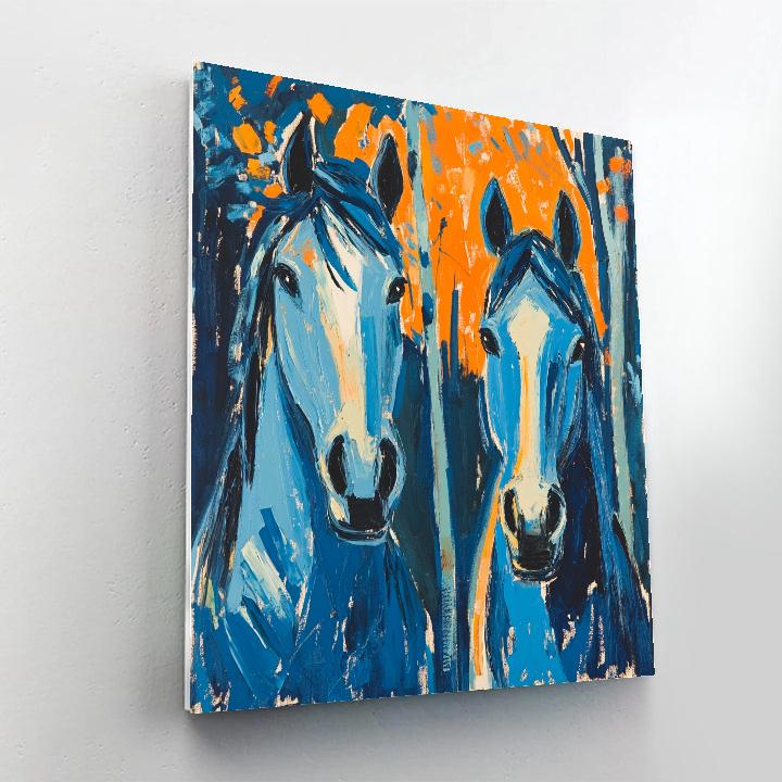Franz Marc Inspired Blue Horses paint by numbers