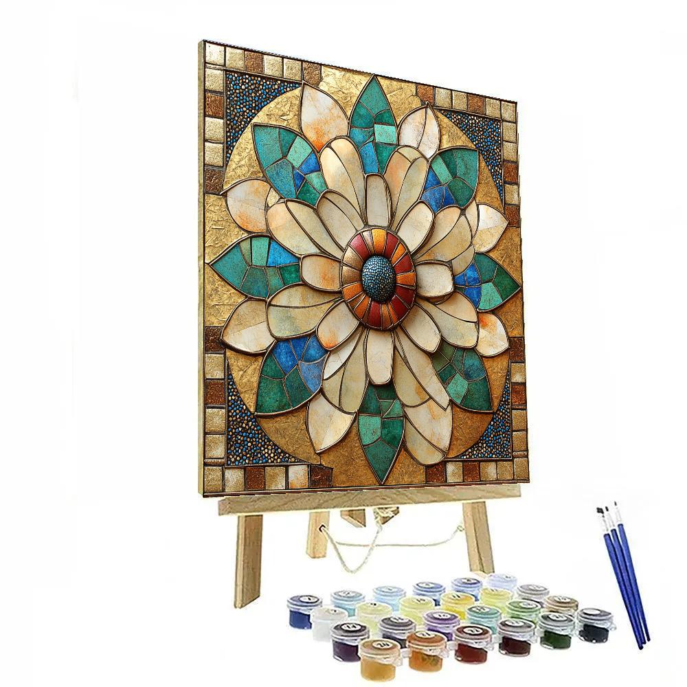 Gustav Klimt Inspired Golden Windmill Of Petals paint by numbers