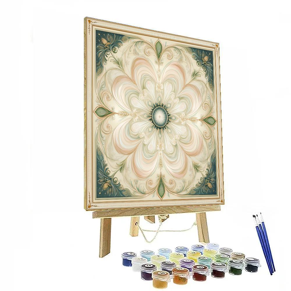 Alphonse Mucha Inspired Equinox Nebula Arabesque painting number kit
