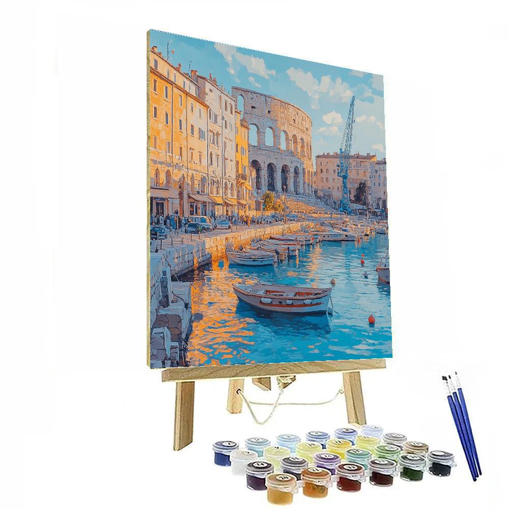 Harbor Amphitheater Of Pula From Waterfront Pula Croatia paint by numbers