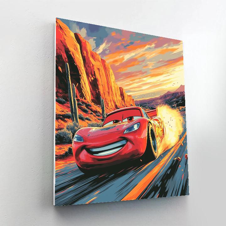 Lightning McQueen Desert Race Sunset Disney Inspired Numbered painting kits