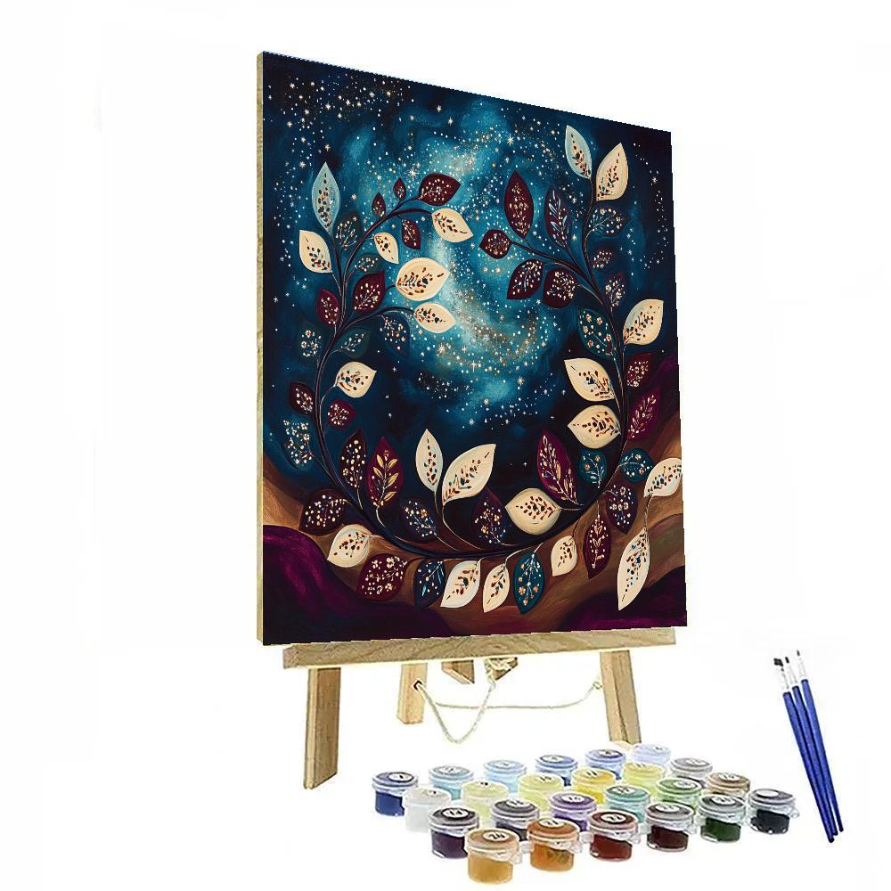 Frida Kahlo Inspired Milky Way Vine Tapestry paint by color