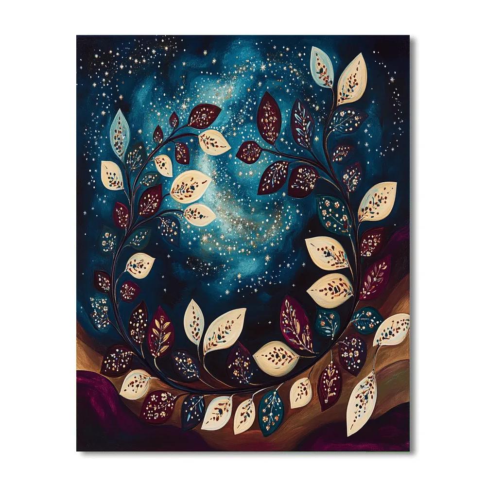 Frida Kahlo Inspired Milky Way Vine Tapestry paint by color