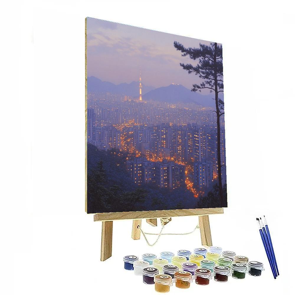 Cityscape From Namsan Park Over Seoul South Korea paint by numbers