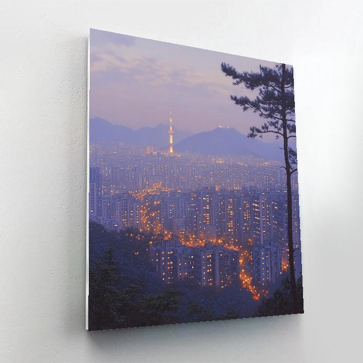 Cityscape From Namsan Park Over Seoul South Korea paint by numbers