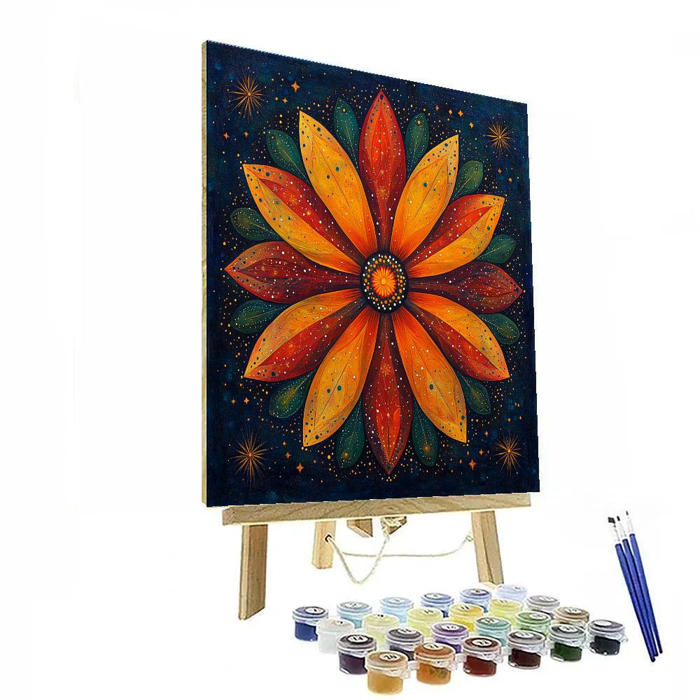 Frida Kahlo Inspired Supernova Marigold Burst Painting by numbers kit