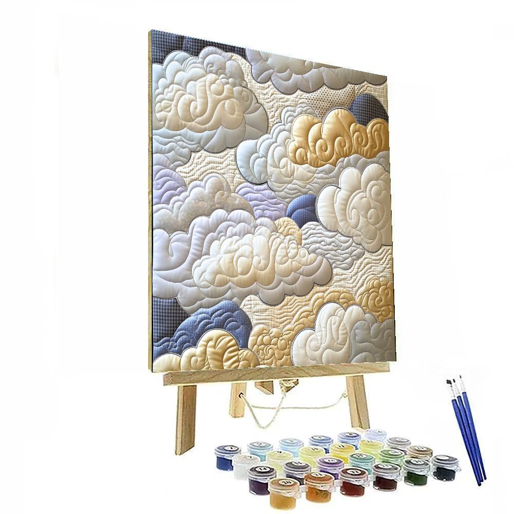 Gustav Klimt Inspired Golden Cloud Quilt Paint by numbers art