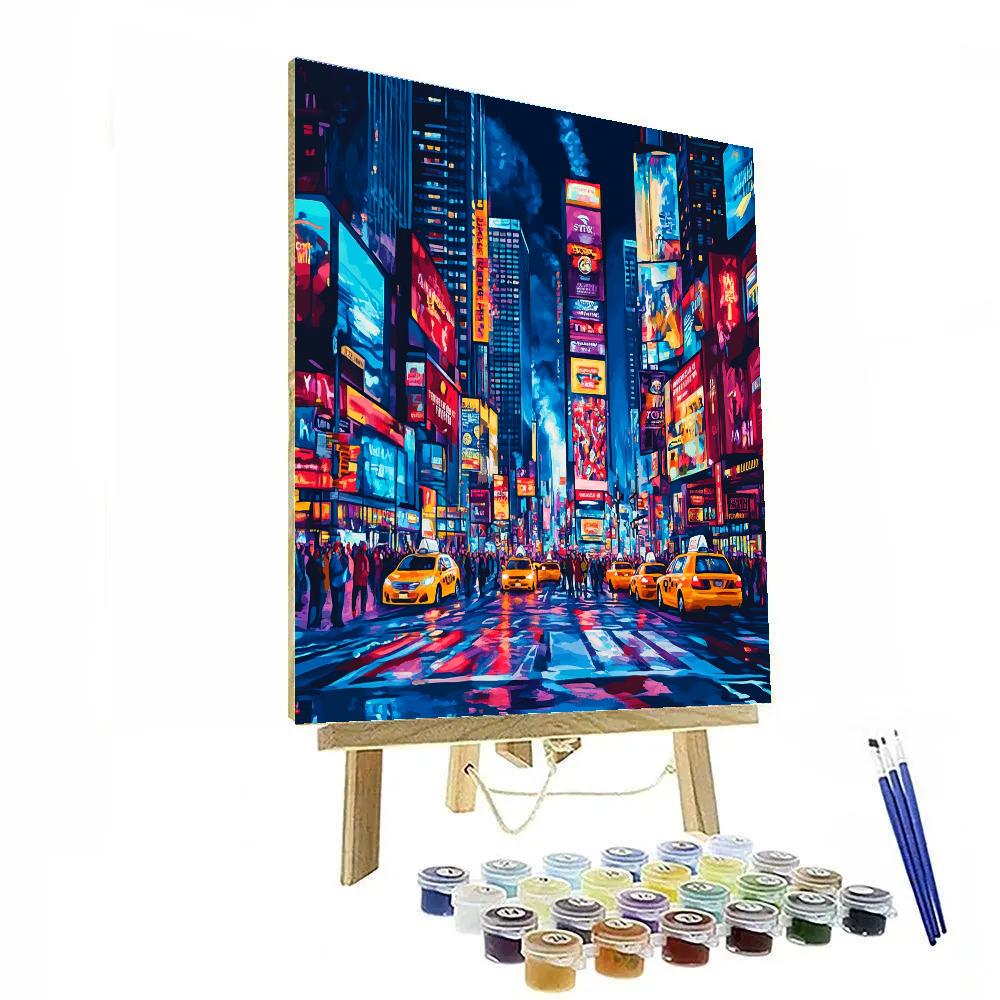 Times Square Night Lights New York United States Painting by numbers kit
