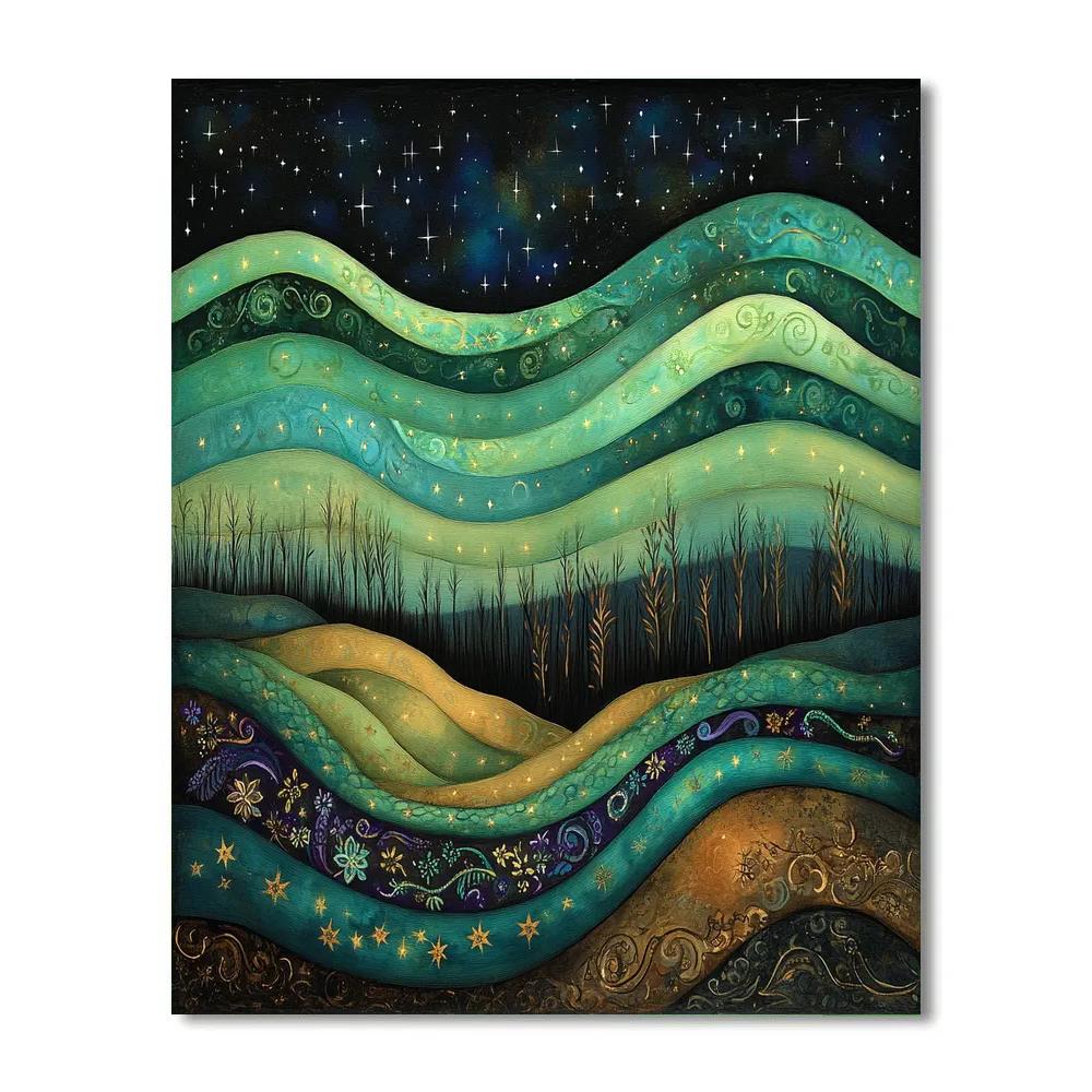 Frida Kahlo Inspired Aurora Serpent Patterns Number painting