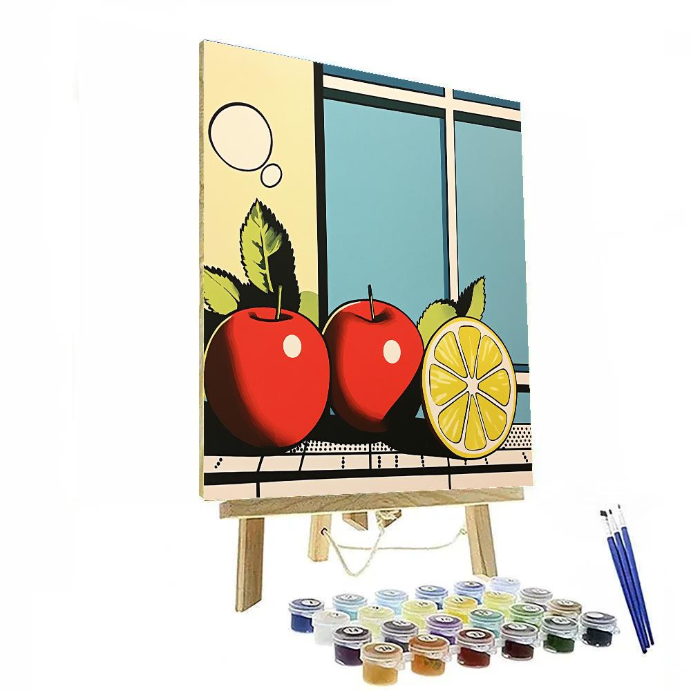 Roy Lichtenstein Inspired Pop Art Fruit Bowl DIY paint by numbers