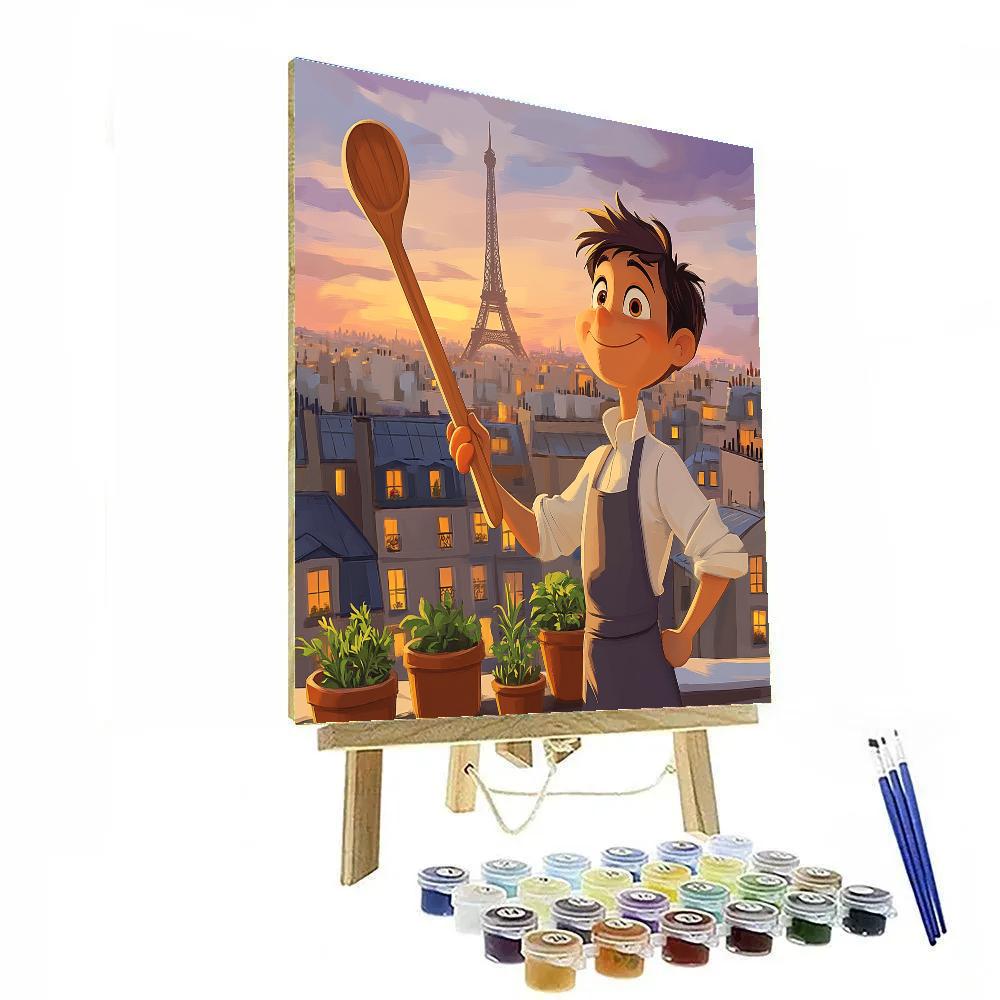 Remy Paris Rooftop Cooking Dream Disney Inspired DIY paint by numbers