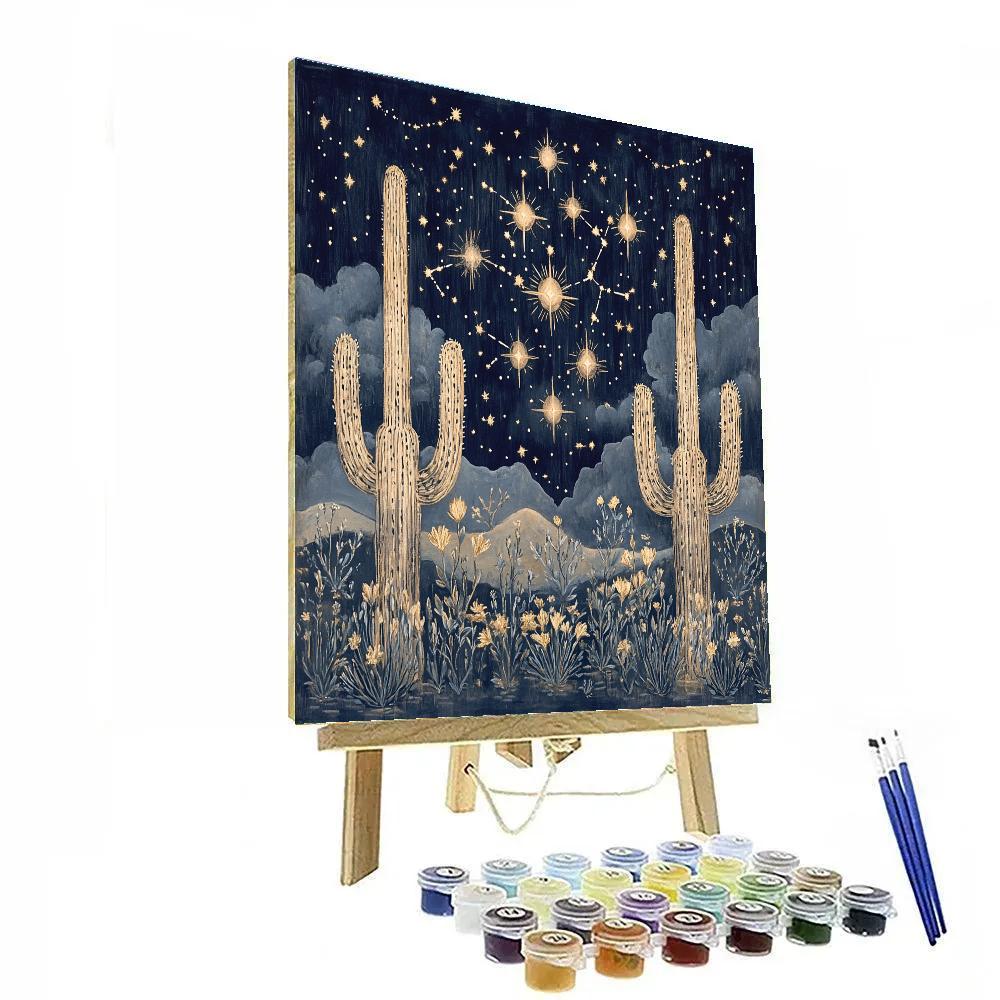Frida Kahlo Inspired Cosmic Cactus Constellations Painting by numbers kit
