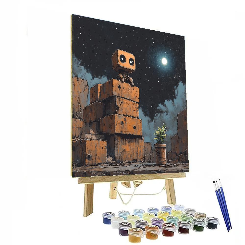 Wall E Junkyard Star Gazer Disney Inspired Number painting