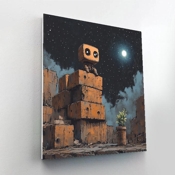 Wall E Junkyard Star Gazer Disney Inspired Number painting