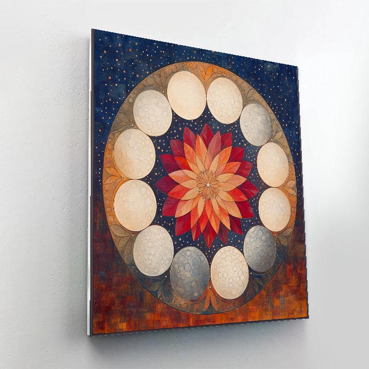 Frida Kahlo Inspired Lunar Phase Petal Wheel Paint by numbers kits