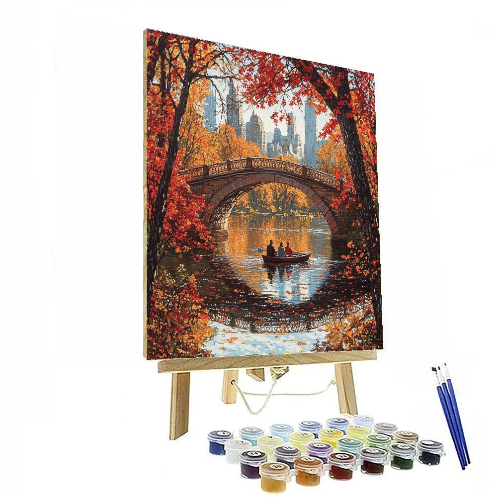 Bow Bridge Reflections Central Park New York United States painting number kit
