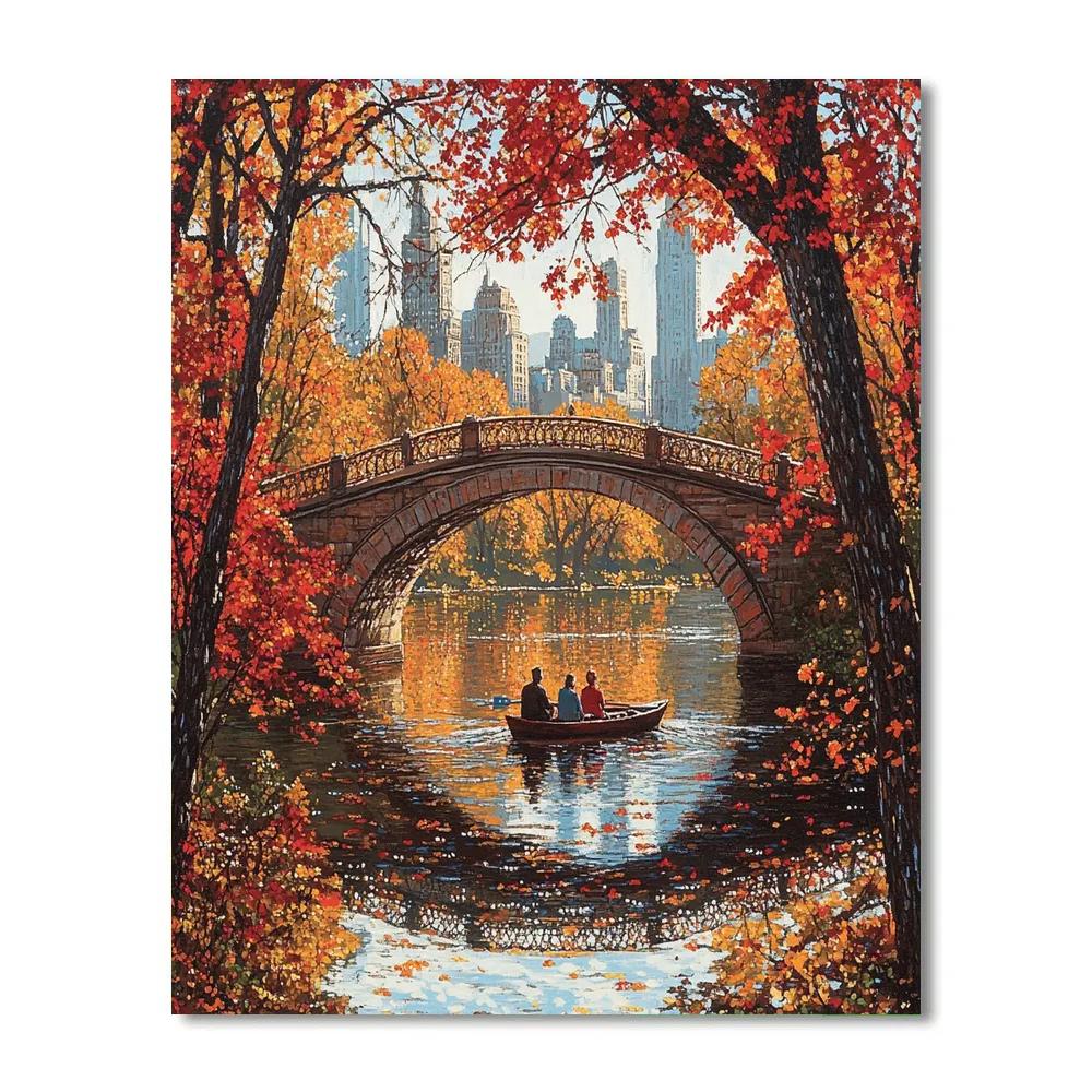 Bow Bridge Reflections Central Park New York United States painting number kit