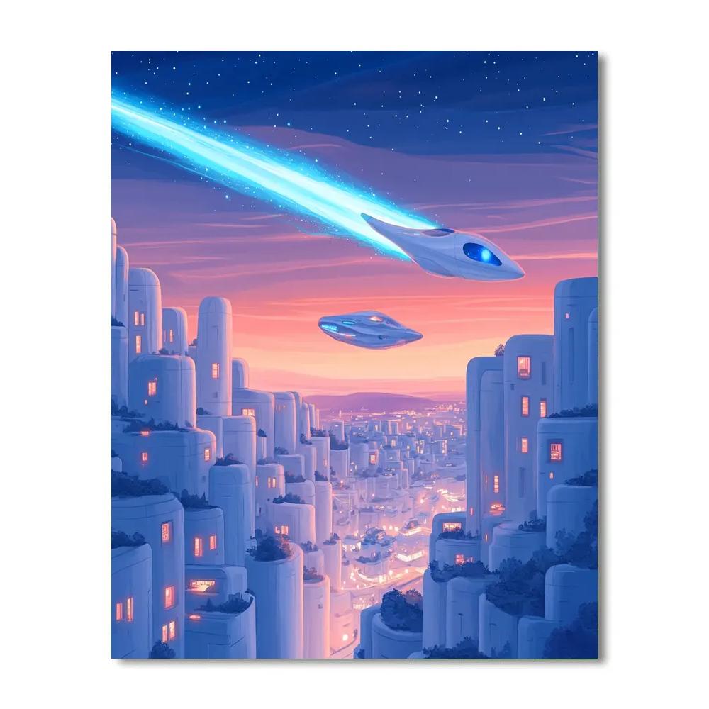 Eve Futuristic Sky Glide Disney Inspired Painting by numbers kit
