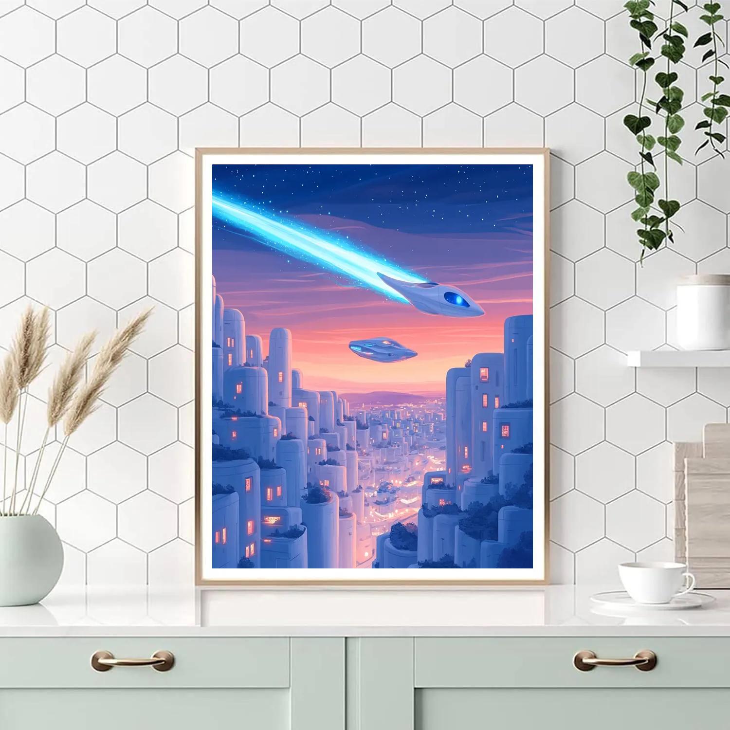 Eve Futuristic Sky Glide Disney Inspired Painting by numbers kit