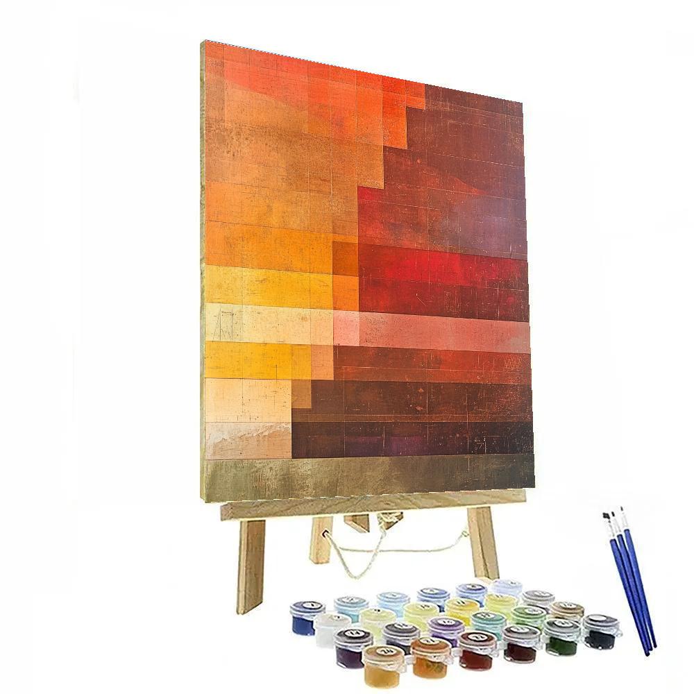 Paul Klee Inspired Chromatic Tectonics Number painting