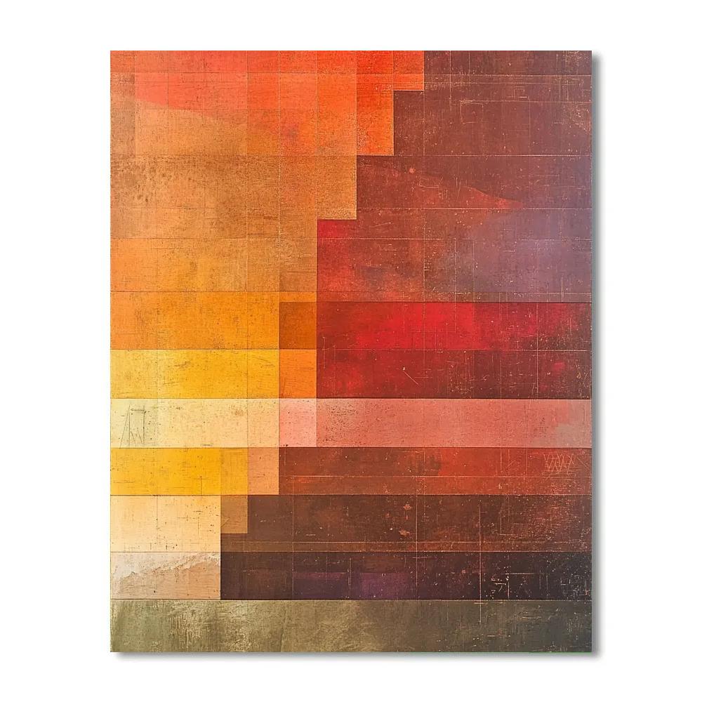 Paul Klee Inspired Chromatic Tectonics Number painting