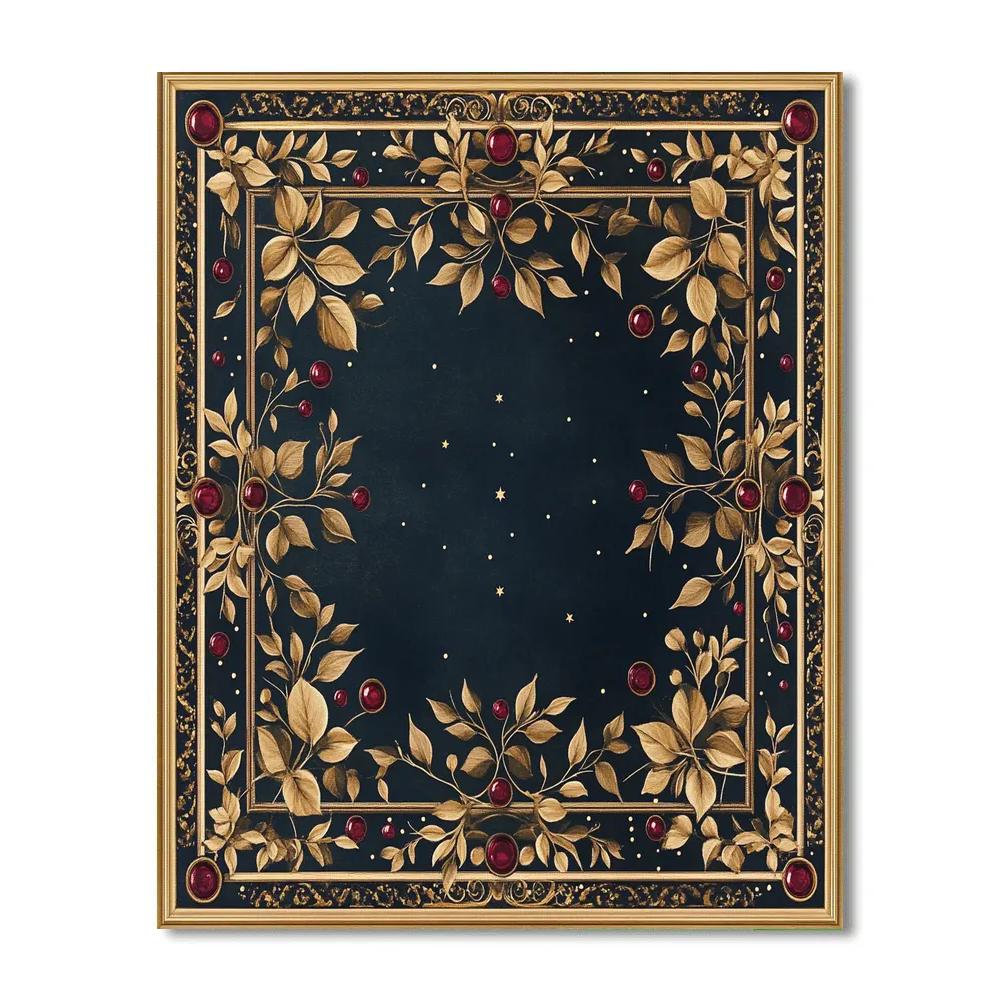 Gustav Klimt Inspired Bronze Orchard Nightfall Borderwork paint by number
