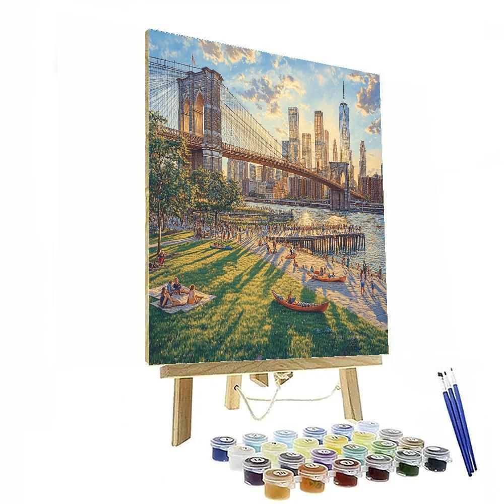 Brooklyn Bridge Park Skyline View New York United States Numbered painting kits