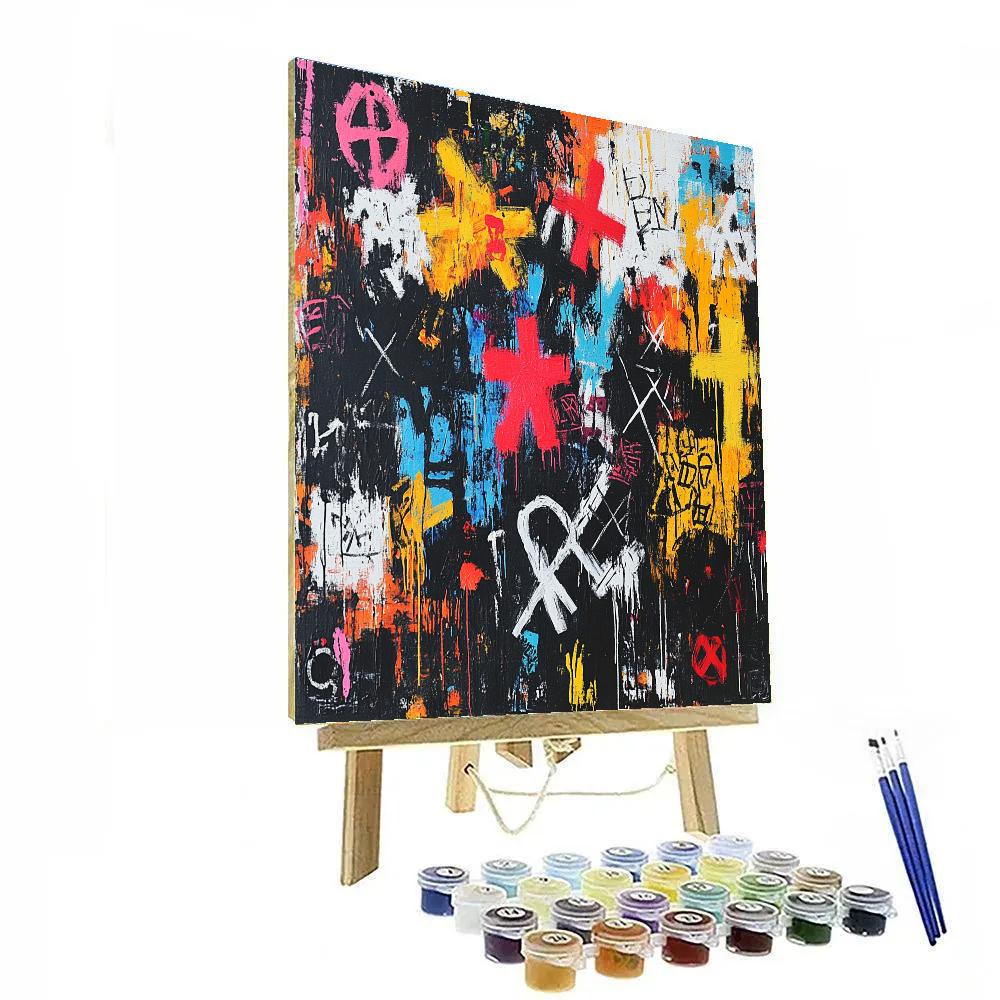 Jean-Michel Basquiat Inspired Gravity Of Silence Numbered painting kits