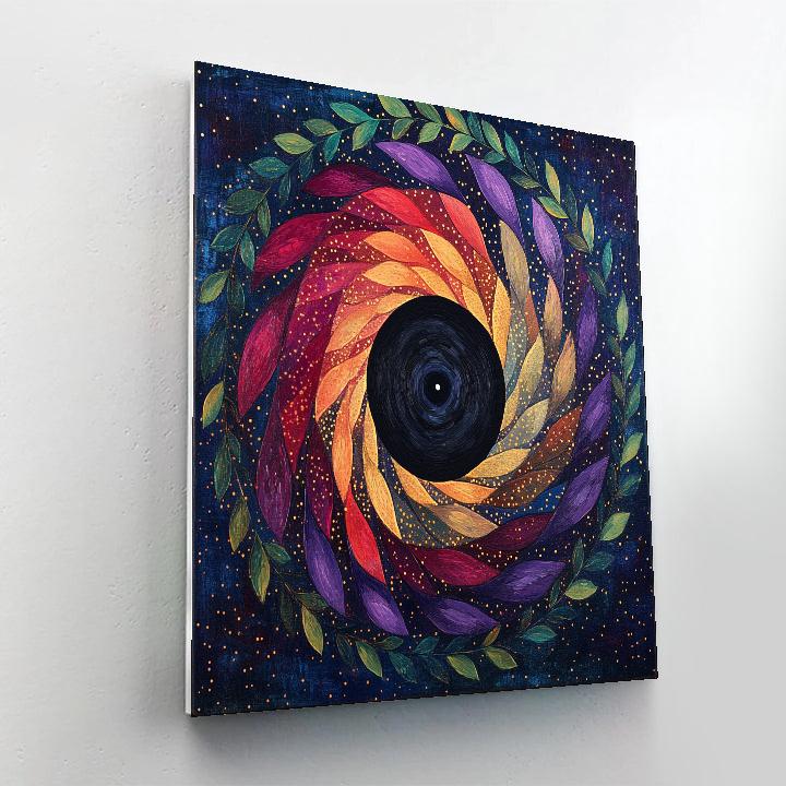 Frida Kahlo Inspired Black Hole Blossom Spiral paint by number