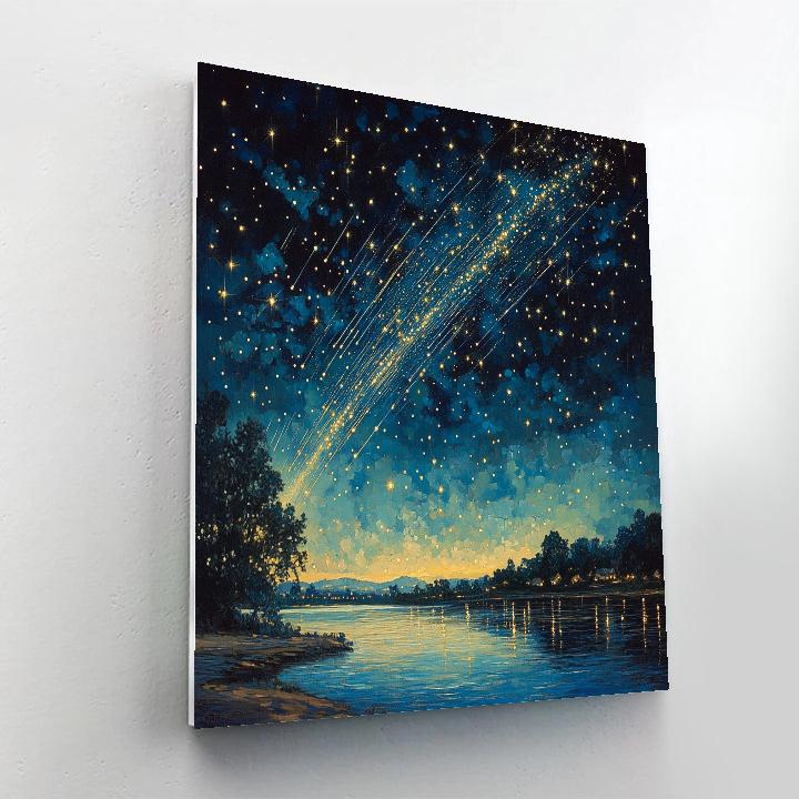 Georges Seurat Inspired Meteor Shower Number painting