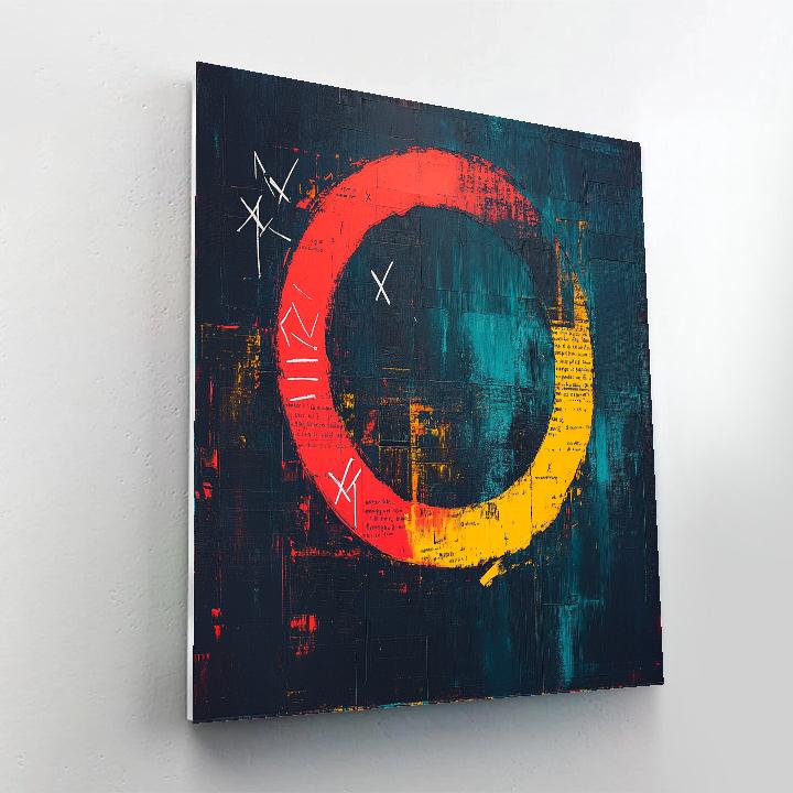 Jean-Michel Basquiat Inspired Neon Eclipse Manuscript Paint by numbers art