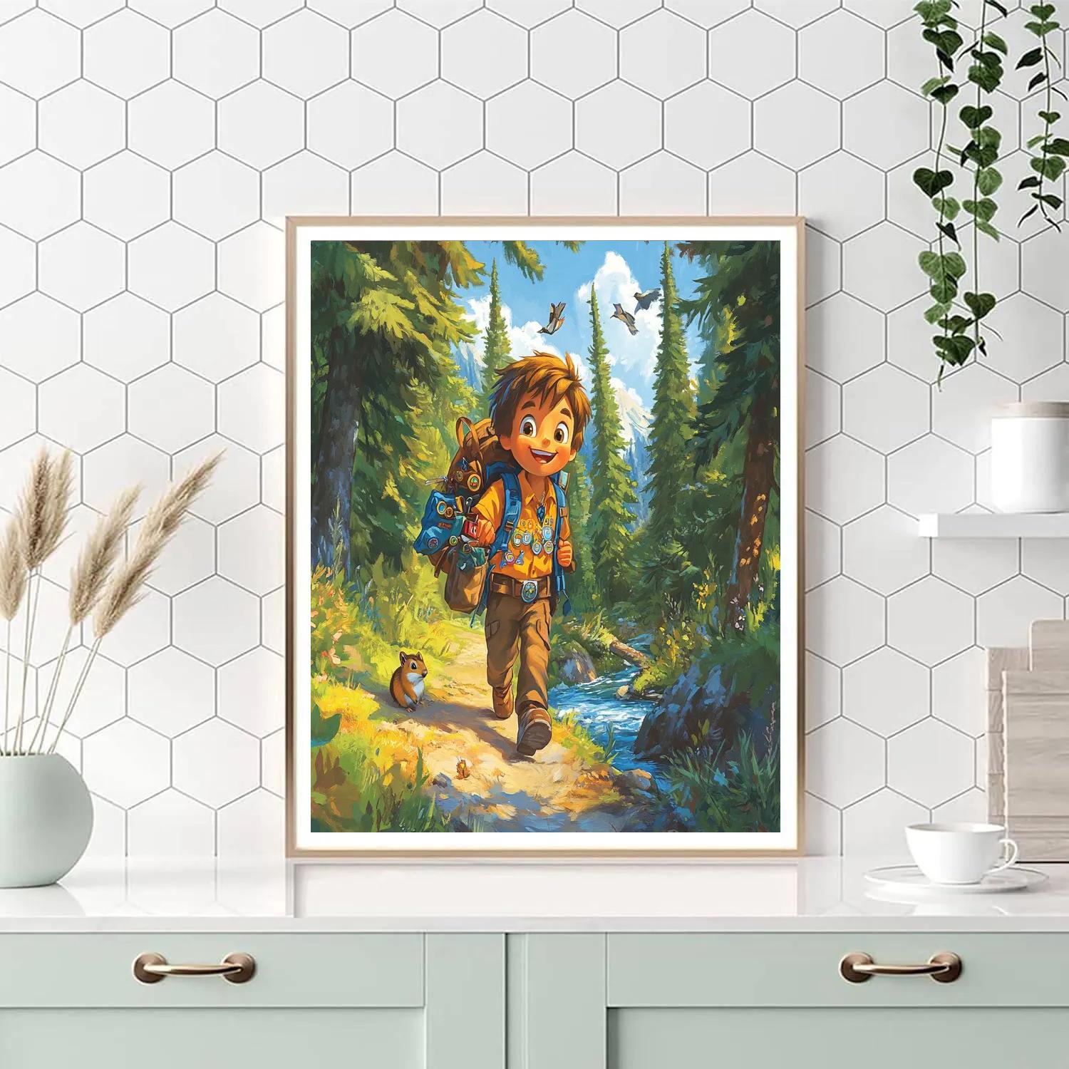 Russell Wilderness Explorer Forest Trek Disney Inspired painting number kit