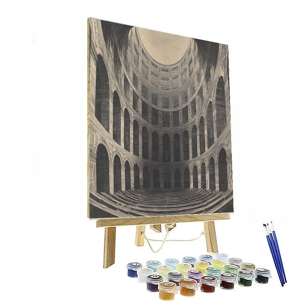 M.C. Escher Inspired Paradox Of The Infinite Atrium Paint by numbers art