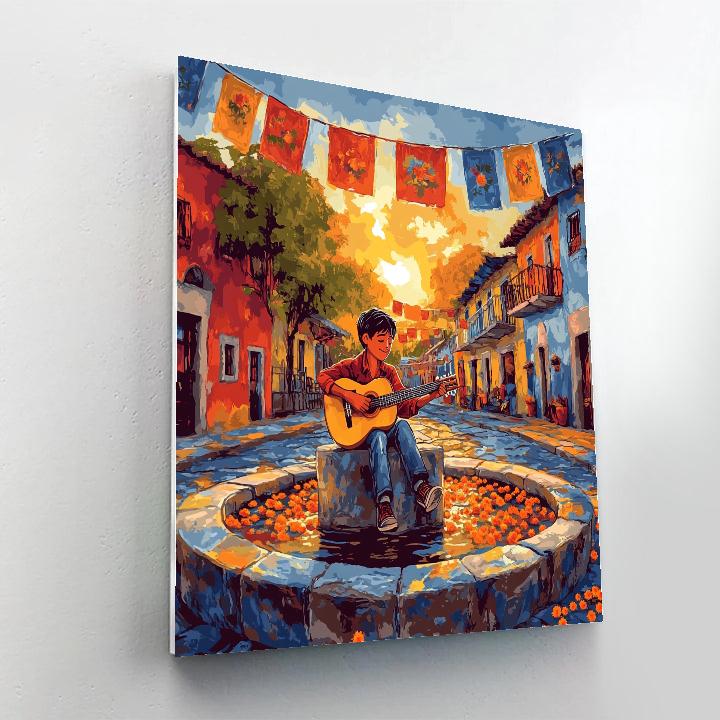 Miguel Music Plaza Sunrise Disney Inspired paint by numbers