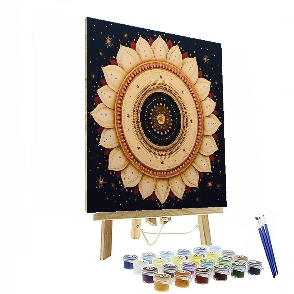Frida Kahlo Inspired Saturn Ring Mandala Paint by numbers art