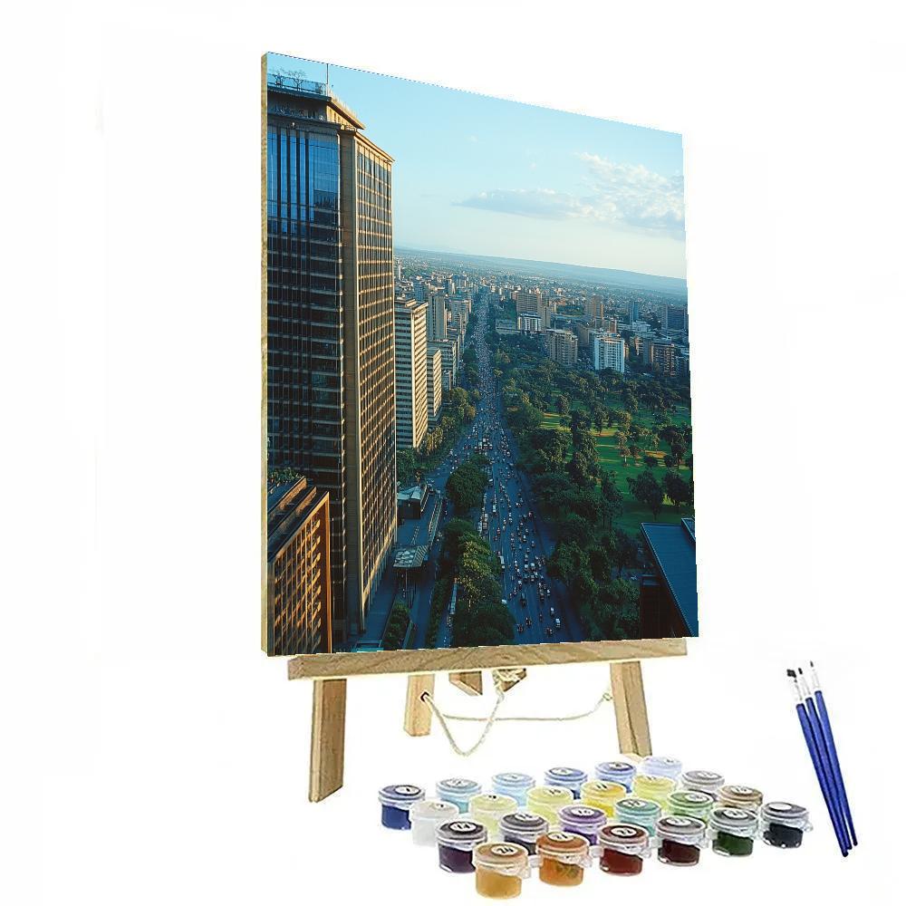 KICC Rooftop View Over Nairobi Kenya painting number kit