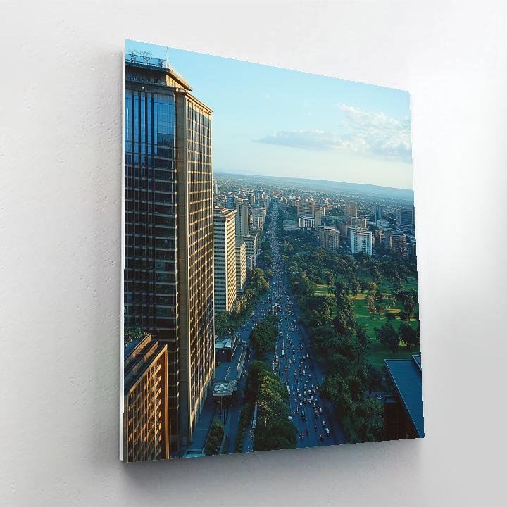 KICC Rooftop View Over Nairobi Kenya painting number kit