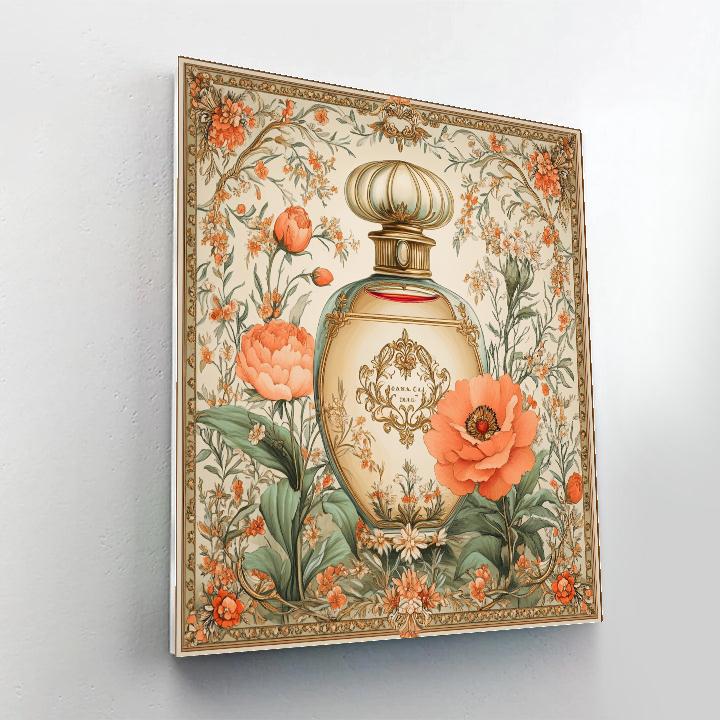 Alphonse Mucha Inspired Floral Perfume Bottle DIY paint by numbers