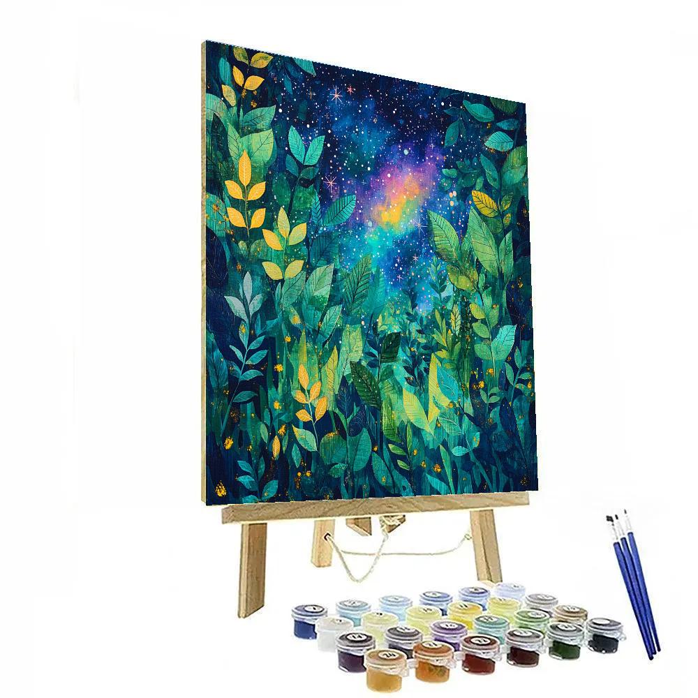 Frida Kahlo Inspired Cosmic Rainforest Night paint by number
