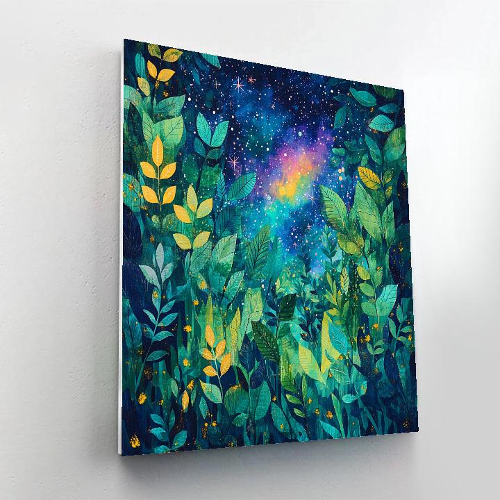 Frida Kahlo Inspired Cosmic Rainforest Night paint by number